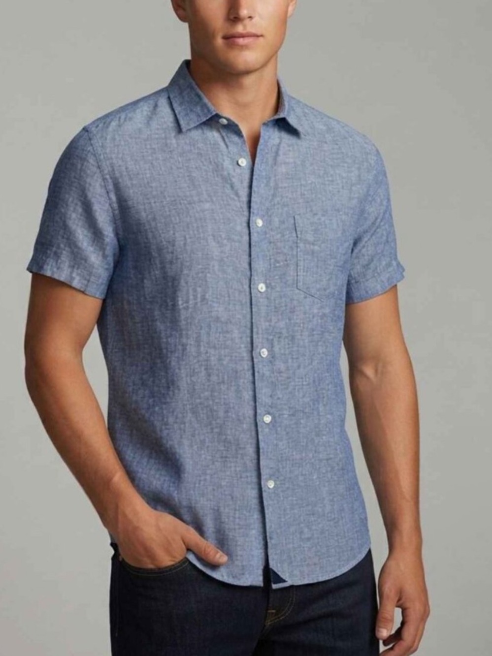 UNTUCKit Men's Valente Linen Short Sleeve Shirt Size Large 39837